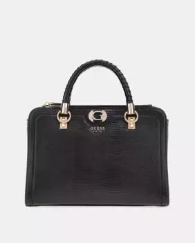 Мини-сумка из крокодиловой кожи и съемная ручка Guess, чёрный