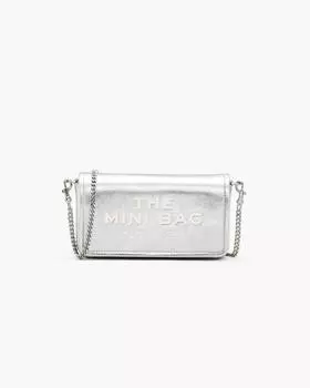 Мини-сумка из металлизированной кожи с цепочкой Marc Jacobs, серебряный