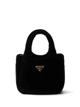Мини-сумка из мягкого бархата Prada, черный