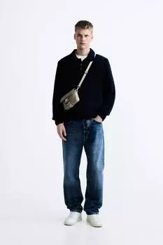 Мини-сумка из нейлона ZARA, костно-белый