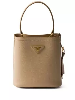 Мини-сумка из сафьяновой кожи Prada, нейтральный цвет