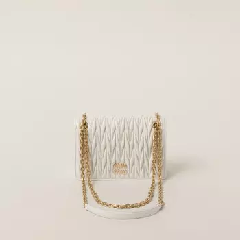 Мини-Сумка из стеганой кожи наппа Miu Miu, белый
