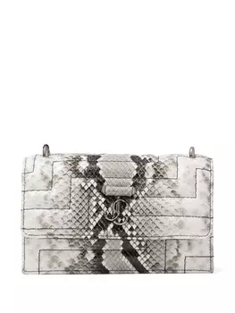 Мини-сумка Jimmy Choo Bohemia с тиснением под кожу змеи, серый