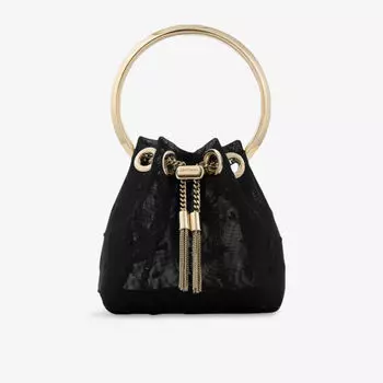 Мини-сумка Jimmy Choo Micro bon bon в сетку с горошком и сердечками, мультиколор