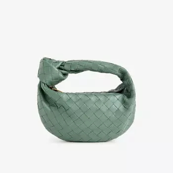 Мини-сумка jodie из кожи с верхней ручкой Bottega Veneta, зеленый