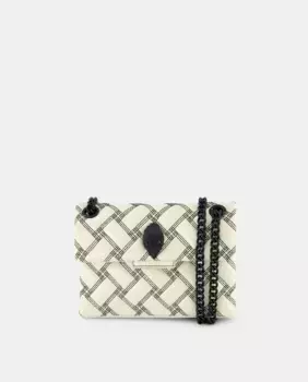 Мини-сумка Kensington Drench из кожи через плечо Kurt Geiger, белый