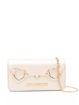 Мини-сумка-клатч Love Moschino в форме сердца, золотой