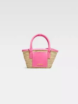 Мини-сумка-корзинка для пляжа JACQUEMUS The small Soli basket, цвет Dark Pink