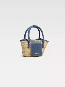 Мини-сумка-корзинка для пляжа Le petit panier Soli Jacquemus, темно-синий