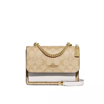 Мини-сумка кроссбоди Coach Outlet Klare, золотой/светлый хаки