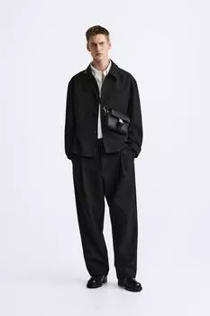 Мини-сумка кроссбоди с металлической закреплением ZARA, черный