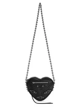 Мини-сумка Le Cagole с сердцем Balenciaga, черный