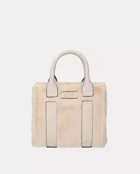 Мини-сумка Liujo с ручкой для волос, бежевая ткань, кремовый