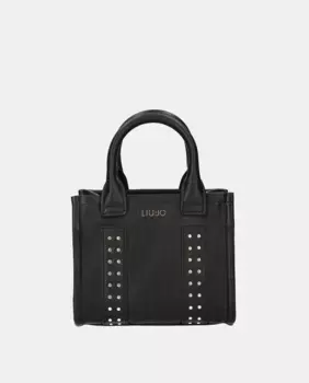 Мини-сумка Liujo с тканевой ручкой и логотипом, черный