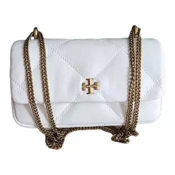 Мини-сумка-лоскутное одеяло Kira Diamond Quilt Flap Bag Blanc TORY BURCH