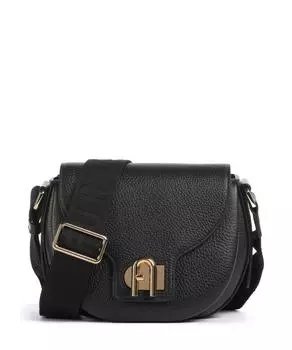 Мини-Сумка Lotus из зернистой кожи Furla, черный