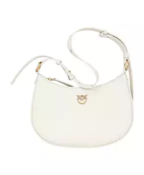 Мини Сумка Love Bag Half Moon из шелка R Pinko, белый