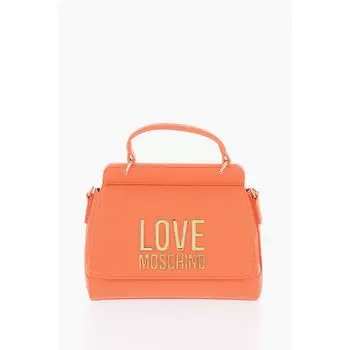 Мини-сумка LOVE из искусственной кожи с крупной золотой пластиной Moschino, Orange