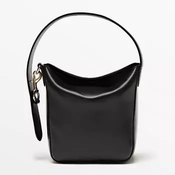 Мини-сумка Massimo Dutti Shoulder Bucket, черный