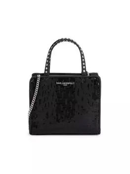 Мини-сумка Maybelle с пайетками и ручкой сверху Karl Lagerfeld Paris, черный