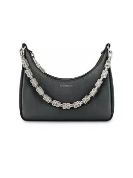 Мини-сумка Moon Cut Out из кожи с цепочкой Givenchy, черный