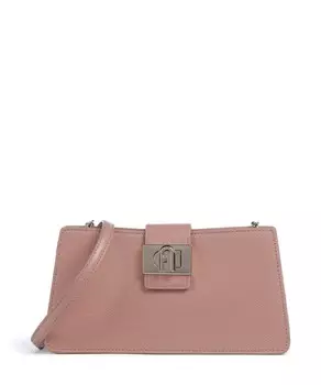 Мини-Сумка на плечо 1927 из мелкозернистой кожи Furla, розовый