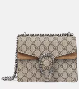 Мини-сумка на плечо Dionysus GG Supreme Gucci, бежевый