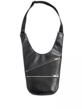 Мини-сумка на плечо Flat Saddle MM6 Maison Margiela, черный
