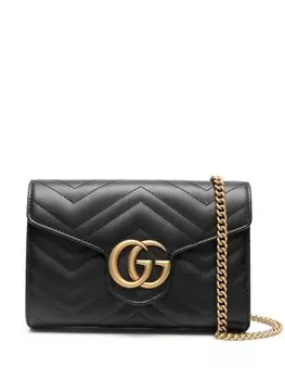 Мини-сумка на плечо GG Marmont Gucci, черный