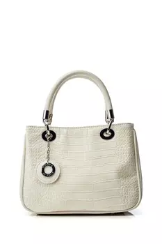 Мини-Сумка на плечо Mallie с крокодиловым принтом Moda In Pelle, белый