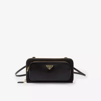 Мини-Сумка на плечо Re-Nylon из переработанного нейлона и кожи Prada, черный