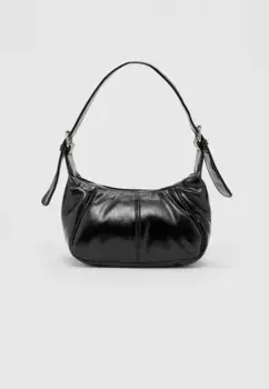 Мини-сумка на плечо с эффектом кожи Stradivarius, черный