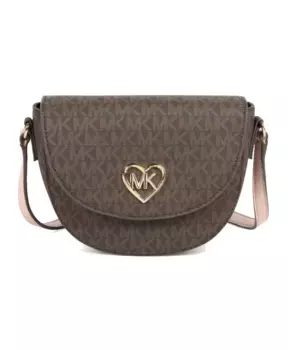 Мини Сумка на плечо с монограммой Michael Kors, коричневый