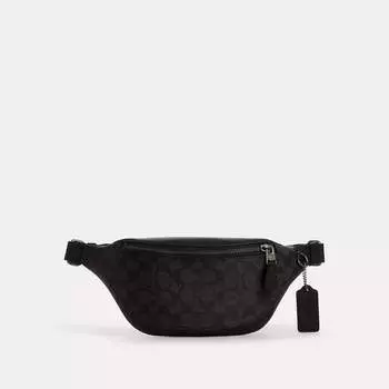 Мини-сумка на поYas Coach Outlet Warren из фирменной ткани, бронзовый/угольный/черный