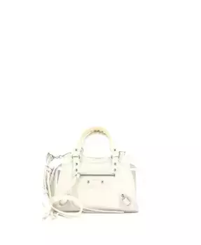 Мини-сумка Neo Classic City с тиснением из кожи Pre-Owned Balenciaga, белый
