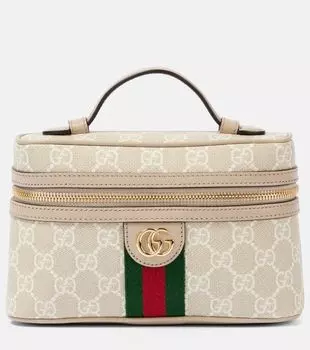 Мини-сумка Ophidia через плечо с кожаными деталями Gucci, Be.Mys.Wh/Oatmea/Vrv