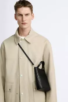 Мини-сумка оригами кроссбоди ZARA, черный