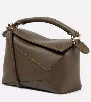 Мини-сумка-пазл через плечо из кожи Loewe, Dark Khaki Green