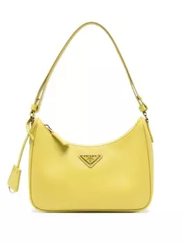 Мини-сумка Prada через плечо из кожи, желтый