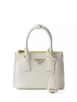 Мини-сумка Prada Galleria из лакированной кожи, белый
