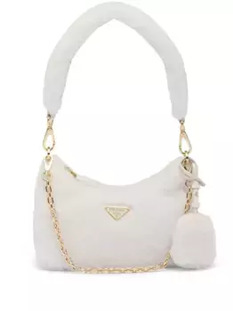 Мини-сумка Re-Edition из овчины Prada, белый