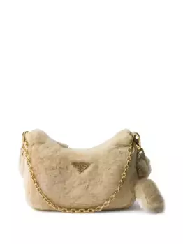 Мини-сумка Re-Edition из овчины Prada, нейтральный