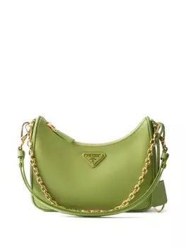 Мини-сумка Re-Edition из сафьяновой кожи Prada, зеленый
