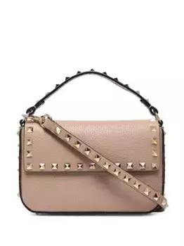 Мини-сумка Rockstud с верхней ручкой VALENTINO GARAVANI, нейтральный