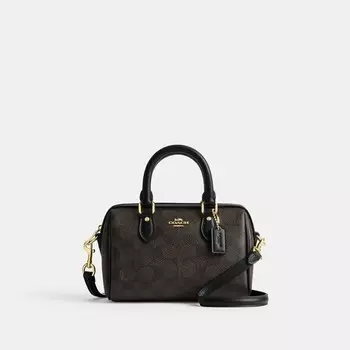 Мини-сумка Rowan Crossbody COACH, золотой/коричневый/черный