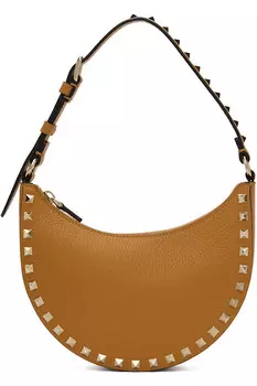 Мини-сумка с каменными шипами Valentino Garavani, цвет golden cuir