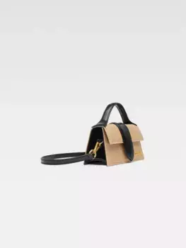 Мини-сумка с клапаном Ле Бамбино Jacquemus, слоновая кость/черный