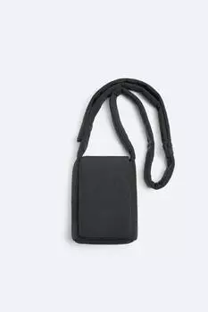 Мини-сумка с клапаном ZARA, черный
