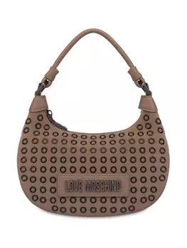 Мини-сумка с люверсами Love Moschino, коричневый