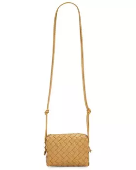 Мини-сумка с петлей Bottega Veneta, цвет Dark Praline & Gold